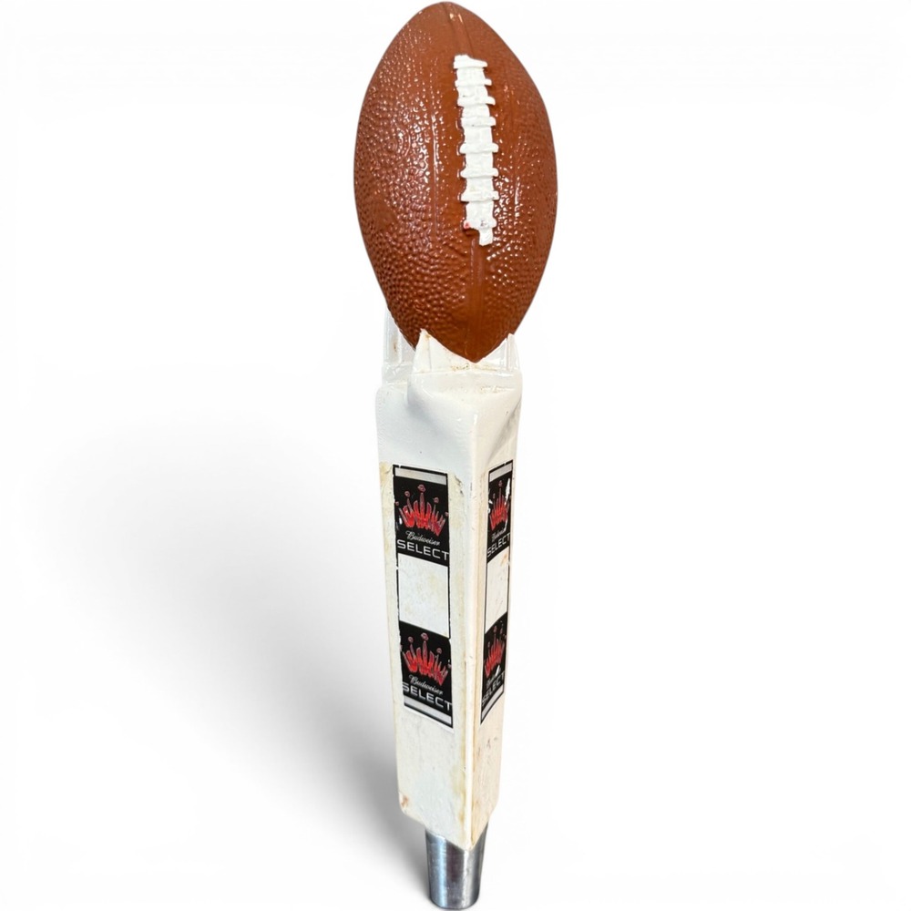 Budweiser Select Football Beer Tap Handle Brown White Bar Kegerator Pub Decor